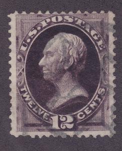 US 162 Used 1874 12¢ Blackish Violet Clay w/Secret Mark Scv $135.00