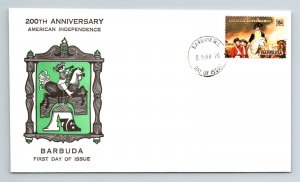 Antigua & Barbuda 1976 FDC - 200th Anniversary American Independence - F13246