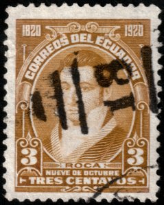 ✔️ ECUADOR 1920 - VICENTE ROCA NUMERAL CANCEL '18' - SC. 225 [046] POOR