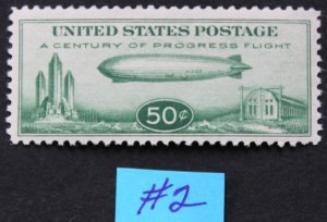 U.S.C18 Mint Century of Progress/Graf Zeppelin 50c Single.  VF-XF OG NH