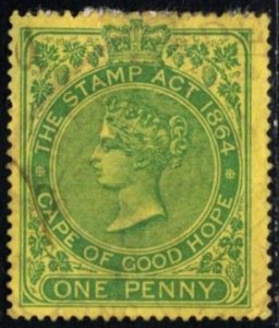 1885 Cape of Good Hope Revenue One Penny Queen Victoria Stamp Duty Used