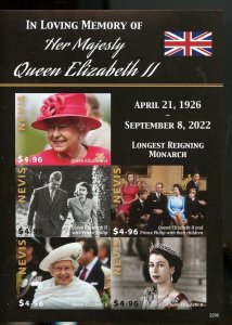 NEVIS 2022 MEMORIAL TO QUEEN ELIZABETH II IMPERF  SHEET  MINT NH RARE