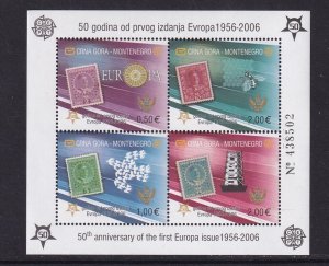 Montenegro   #129E  MNH  2006   Europa stamps 50th anniversary sheet perf.