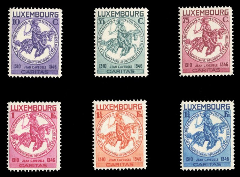 Luxembourg #B60-65 Cat$48.75, 1934 John the Blind, complete set, hinged