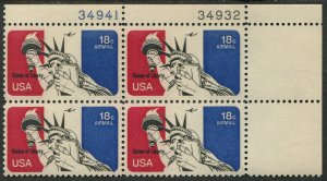 C87 18c  Statue of Liberty, Airmail Plate Block Mint NH OG  VF