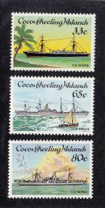 Cocos Islands Scott #129-131 MNH
