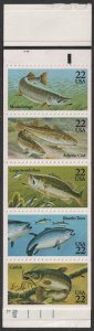 US 2205-2208 2209a BK154 Fish 22c booklet 10 #22222 MNH 1986