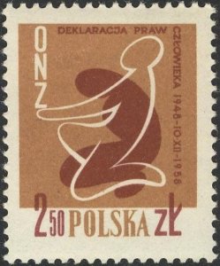 Poland 1958 MNH Stamps Scott 833 Universal Declaration of Human Rights UN