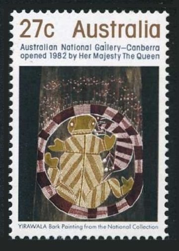 Australia 847 2 stamps, MNH. Opening of National Gallery,1982. Gurgurr, Bark art