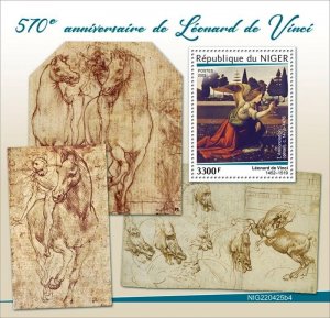 Niger - 2022 Artist Leonardo da Vinci - Stamp Souvenir Sheet - NIG220425b4