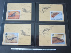 Congo 1987 Sc 367-70 Imperf. 4 De Luxe Sheets WWF set MNH