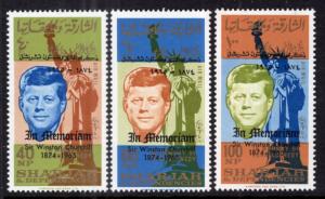 Sharjah MI 143-145 John F Kennedy MNH VF