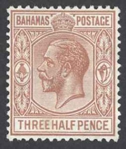 Bahamas Sc# 73 MH (a) 1934 1 1/2p fawn George V