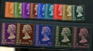 HONG KONG  QE II DEFINITIVES SET SCOTT# 275/88 VF MINT NEVER HINGED