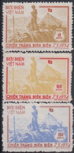 N. Viet Nam  MNH   Scott # 17-19  Victory at Dien Bien Phu