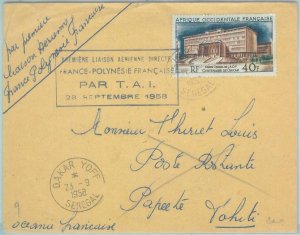 83223 - SENEGAL - Postal History - FIRST FLIGHT:  FRANCE - French Polynesia 1958