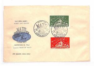 TURKEY 1959 Ankara FDC *NATO ANNIVERSARY* First Day Cover {samwells}AR12