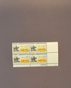 1176, Range Conservation, Plate Block, LR, Mint OGNH, CV $2.25