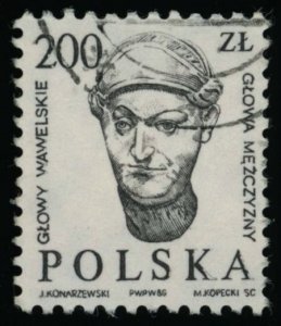 POLAND Sc 2744 USED - 1986 200z - Wawel Heads Type of 1984-1985