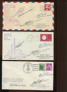 RANGER 5, 7, 8 & 9 DIRECTOR & MANAGER SIGNED GROUP OF 4 ROCKET FLIGHT COVERS