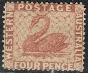 WESTERN AUSTRALIA 1888 SWAN 4D 