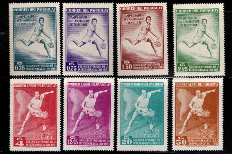 Paraguay Scott 630-637 Tennis stamp set