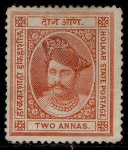 INDIAN STATES - Indore QV SG8, 2a vermilion, UNUSED. Cat £13.