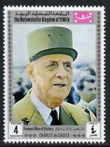 Yemen - Royalist 1969 Famous Men of History 4b De Gaulle ...