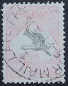 Australia 1932 Ten Shillings Kangaroo with AIR MAIL LATE FEE postmark