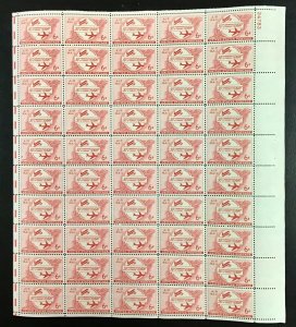 C47  Powered Flight 50th Anniversary Airmail MNH 6 c Sheet  of 50  FV $3.00 1953