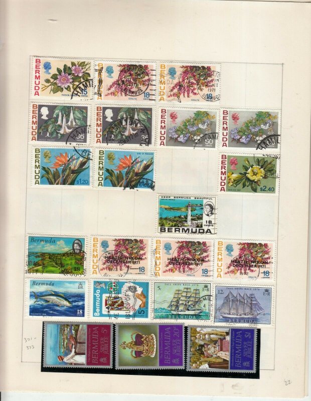 BERMUDA 4 ALBUM PAGES MINT/USED VALUES/SETS  2