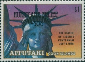 Aitutaki 1987 SG563 $1 Statue of Liberty Hurricane Relief MNH