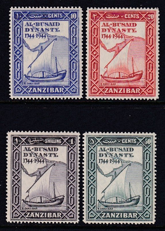 Zanzibar 218-221 Ships MNH VF