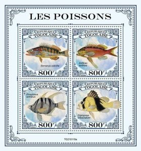 Togo 2021 MNH Fish Stamps Fishes Old Wife Comber Sea Perch 4v M/S