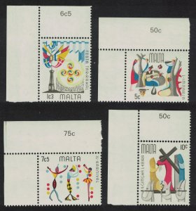 Malta Dance Music Maltese Folklore 4v Corners 1976 MNH SG#555-558