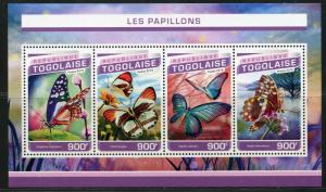 TOGO 2017 BUTTERFLIES SHEET MINT NH