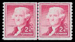 PCBstamps  US #1055 Line Pair 4c(2x2c)Jefferson, MNH, (10)