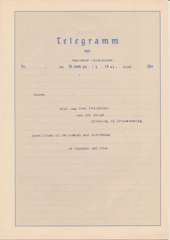 Telegram Germany 1941 - Schmuckblatt Telegramme Mountains - Alpine meadow - Flo