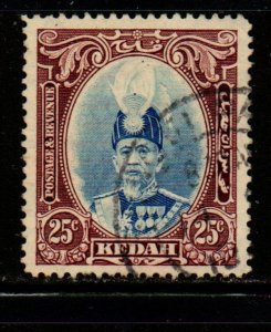 Malaya Kedah Sc 48 1937 25 c Sultan stamp used