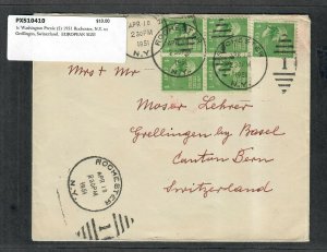 1951 Prexie Cover 1c Washington (5) Rochester NY