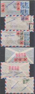 COLOMBIA 1950-51 THREE TRANSOCEANIC AIR COVERS TULUA TO SWITZERLAND VF 
