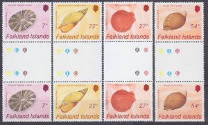 1986 Falkland Islands 440-443x2+Tab Marine fauna - Sea Shells 24,00 €