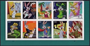 SC#5494-5503 (55¢) Bugs Bunny Plate Block of Ten (2020) SA