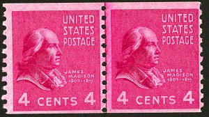 U.S. #843 MINT LINE PAIR OG NH