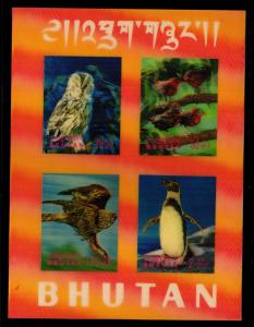 Bhutan - Mint Lenticular Souvenir Sheet Scott #104Ch (Birds)