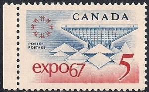 Canada #469 5 cent Expo 67' Montreal M OG NH EGRADED VF 81