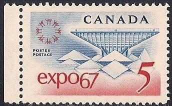 Canada #469 5 cent Expo 67' Montreal M OG NH EGRADED VF 81
