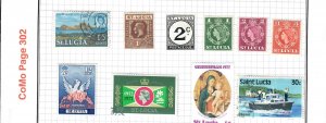 ST. LUcia COMO 302 just 25¢ for the ENTIRE lot.  CV TOTALLY IGNORED