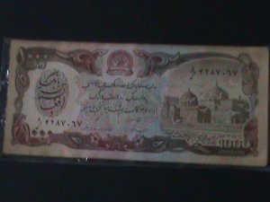 ​AFGHANISTAN-1979- BANK OF AFGHANISTAN $1000 AFGHANIS--LIT.-CIRCULATED-VF