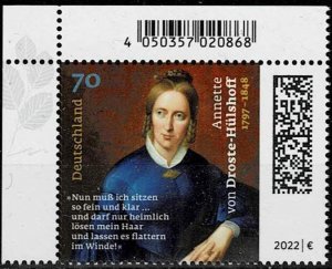 Germany 2022, Sc.# 3264 MNH, Annette v. Droste-Hülshoff